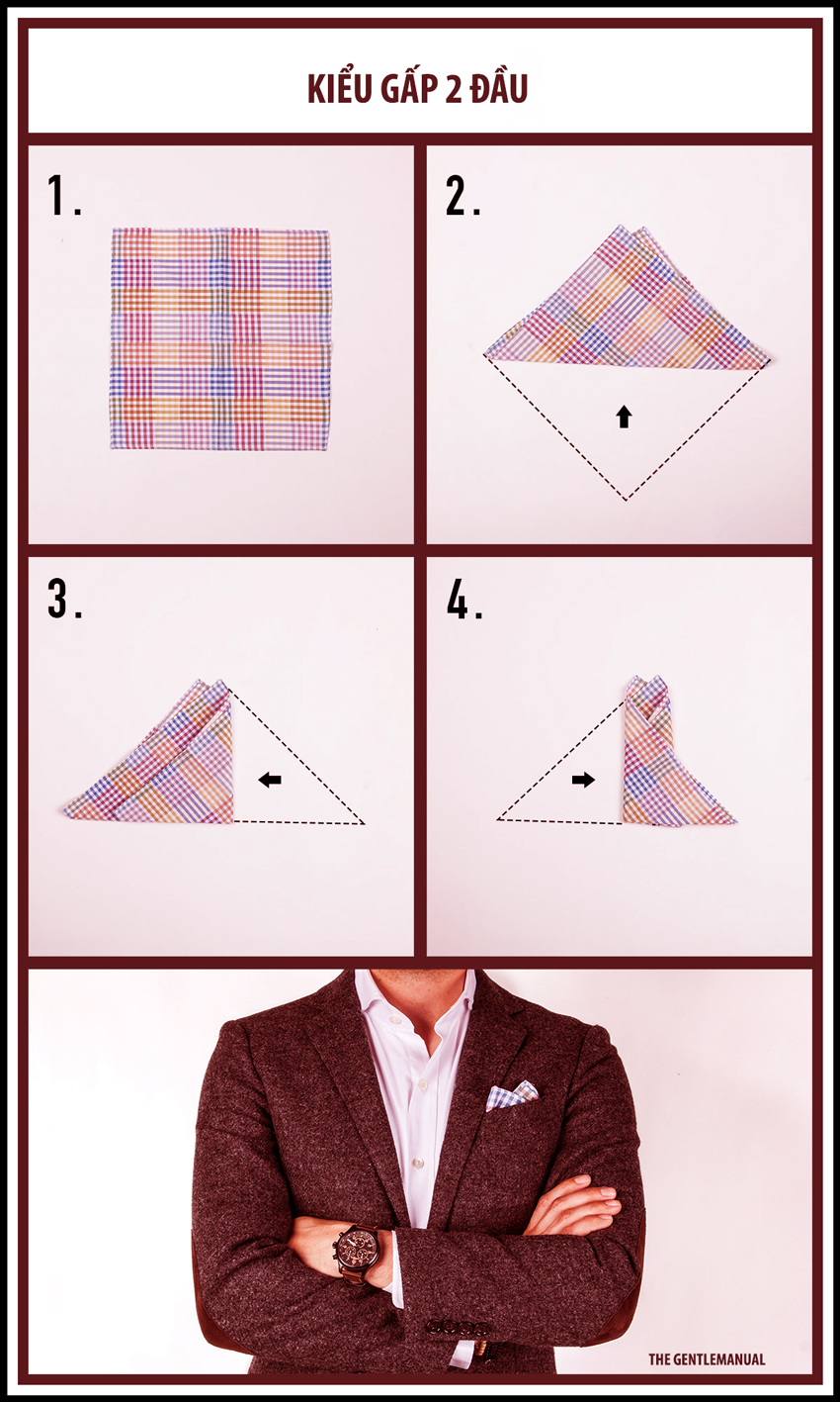 4 cách gấp khăn trang trí túi áo vest lịch lãm không phải ai cũng biết