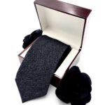 Cà vạt Wool/Nỉ đen nhám - W37042020