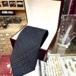 Cà vạt Wool/Nỉ đen ghi sọc - W39042020