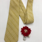 Cà vạt vàng sáng sọc vàng đậm - cv220409