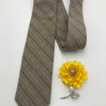 Cà vạt xám sọc nâu đậm - cv220412