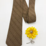 Cà vạt nâu sọc nâu đậm - cv220413