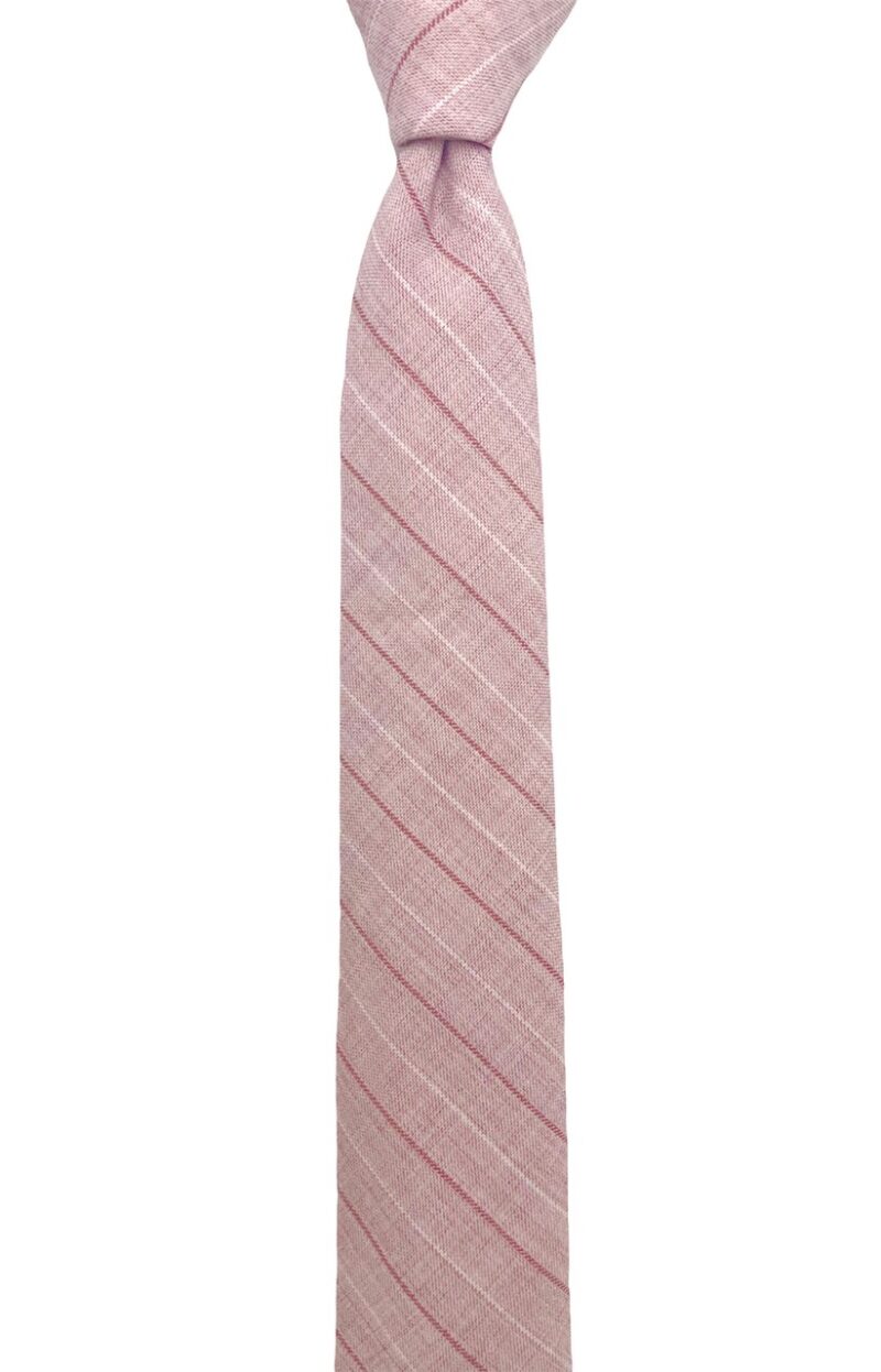 Cà vạt hồng sọc nâu - cv220410 - Ảnh 4